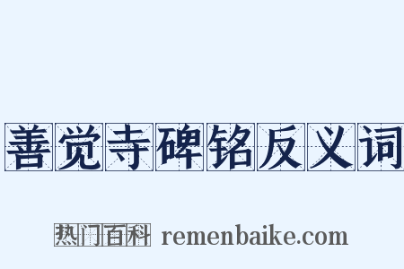 善觉寺碑铭反义词是什么意思的图片